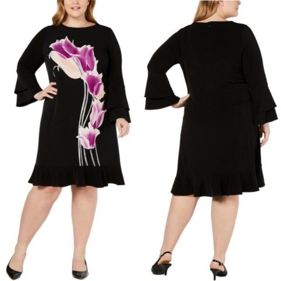 Alfani Dresses & Skirts - Alfani Tulip Print Flounce Cocktail Dress 26W